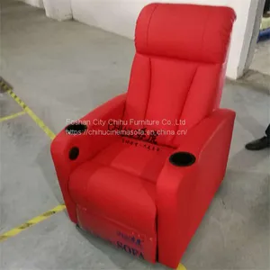 Red Color Genuine Leather Home Theater Sofa,high End Movie Theater Sofa thumbnail-3