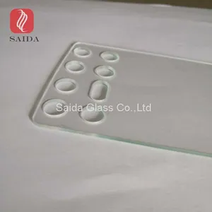 Custom Clear Tempered Glass Cut Out Holes and Slots Drilling 2mm Cover Glass thumbnail-5