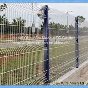 Green Vinyl Coated Decorative Welded Wire Mesh 3D Fence Panels for Playground thumbnail-2