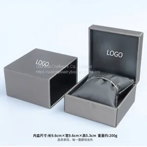 Luxury Wire Drawing PU Custom Leather Ring Box Jewelry Packing Box Necklace Boxes Urbrand thumbnail-2