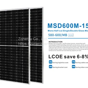 Zonergy 580w 585w 590w 595w 600w Solar Cells Panel Monocrystalline Mono Power Oem Price thumbnail-1