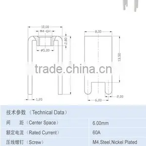 60A Brass Components Center Space 6.00 x 8.80mmTerminal Accessory thumbnail-2