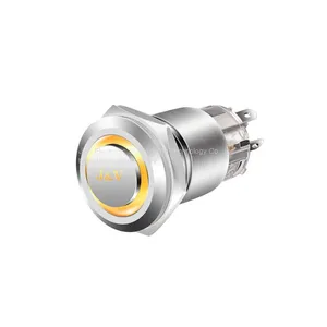 J&V 19MM Metal High Head Self-locking Switch Push Button thumbnail-3