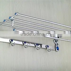 90 Degree Rotation Bathroom Wall Towel Shelf With Hooks With Blue&white Diamond A166 thumbnail-3