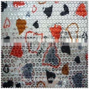 Printed Heart Pattern Sequin Fabric thumbnail-5