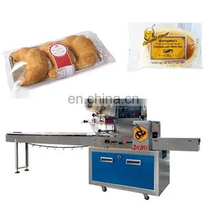 Automatic Sweet Cake Bread Bar Pillow Packing Machine For Croissant Bread Packaging Machine Bread Roll Packing Machine thumbnail-1