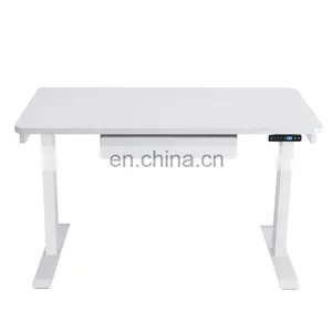 Rectangular White 1 Drawer Standing Desk With Adjustable Height Feature thumbnail-1