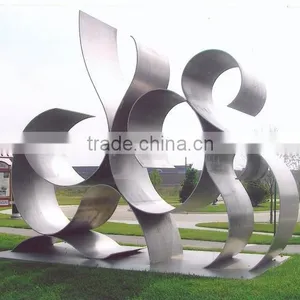 Stainless Steel Garden Abstract Wave Sculpture thumbnail-1