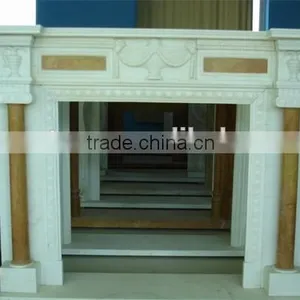High Quality Natural White Marble Fireplace thumbnail-3