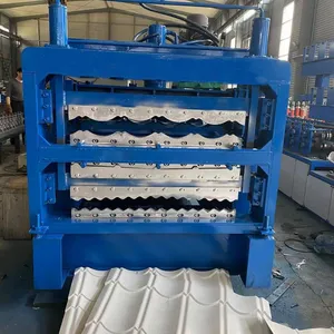 Howann Three Layer Roof Slate Tile Making Machine Corrugated Sheet Roof Roll Forming Machine thumbnail-4