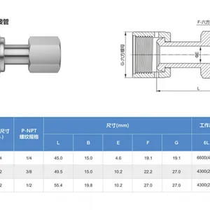 316 Stainless Steel Female NPT to Weld End Adapter for Instrumentation Tubing thumbnail-2