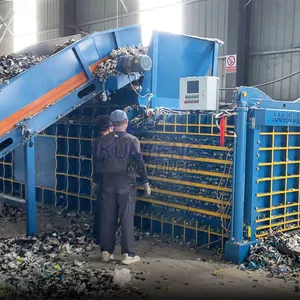 Large Waste Paper Box Compressor Plastic Bottle Pressing Machine Household Waste Disposal Baler EPC thumbnail-4