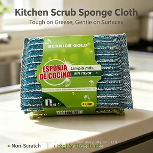 Multicolor Household Dish Sponges Dual Function Absorbent Foam Sponges for Pots, Bowls & Tiles thumbnail-3