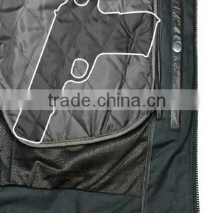Armored Leather Motorcycle Jacket With Gun Pocket thumbnail-5