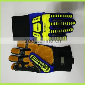 Heat Resistant The Oil Workers Double Palm Impact EN1621-1 Cuff High Breathable Glove thumbnail-3