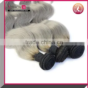 Gray Remy Hair Extensions With Dark Root Cheap Brazilian Virgin Hair thumbnail-1
