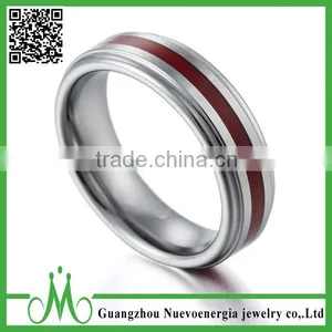 High Quality Men Fashion Jewelry 2016 Wooden Inlay Tungsten Ring thumbnail-5