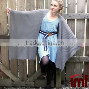 Ribbed Cashmere Poncho Top , Clothes, Tops thumbnail-1