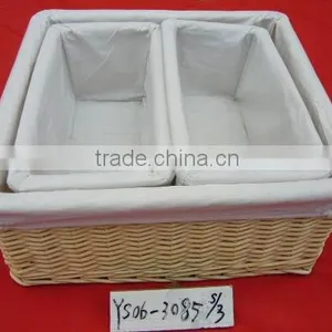 Inexpensive Willow Storage Basket With Liners thumbnail-1