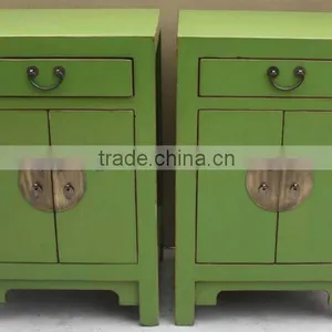 Chinese Antique Green Living Room Cabinet thumbnail-1