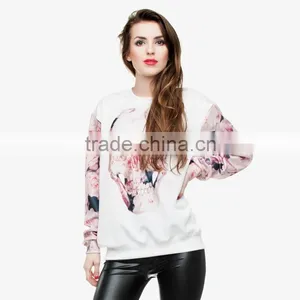 Custom Blank Sweatshi Skull Roses 3d Digital Print Fullprint Crewneck Sweatshirt Spring Autumn Unisex Custom Oversized Pullover thumbnail-1