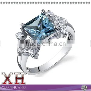 2016 Fashion Wholesale 925 Silver Aquamarine Ring With Hot Sales thumbnail-1