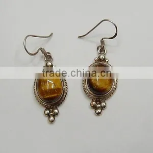Tigers Eyes Silver Earrings thumbnail-1