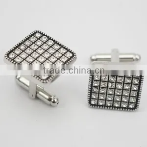Men's Jewelry Square With Crystal Cufflinks Groom Cufflinks With Crystals thumbnail-1