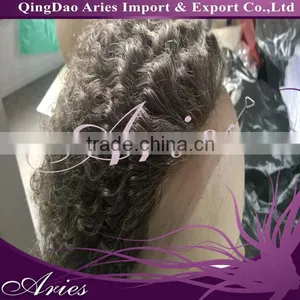 Natural Looking Grey Human Hair Full Lace Wig for Old Women thumbnail-1