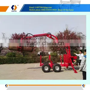 Logs Trailer With Crane With Telescopic Crane thumbnail-2