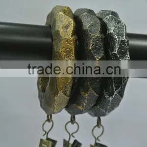 Matt Black Metal Curtain Ring W/Clip for 13mm/16mm/19mm Curtain Rod thumbnail-6