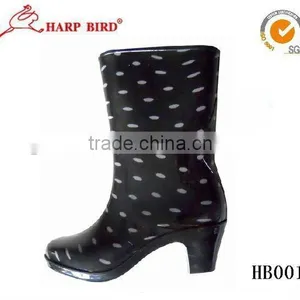 High Heels Women Rubber Rain Boots thumbnail-1
