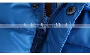 2014 New Style Kids' Long Down Jacket With Fur Hood Blue Color Kids Warm Jacket Long Down Coat thumbnail-3