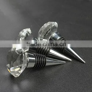 2016 Newest Crystal Bottle Stopper/ Diamond Shape Crystal Glass Bottle Stopper for Wedding Favors and Party Decorations thumbnail-1