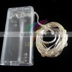 3V Christmas Holiday LED Mini Silver Color Copper Wire Fairy String Lights Battery Power thumbnail-3