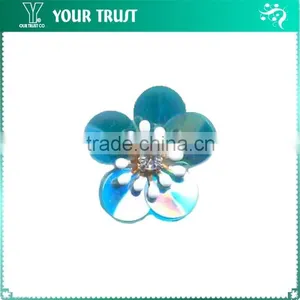 Clear Rhinestone Red Acrylic Stone Beaded Flower Sequin Applique Patches thumbnail-6
