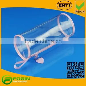 Round Pvc Cosmetic Plastic Bag With Zipper thumbnail-2