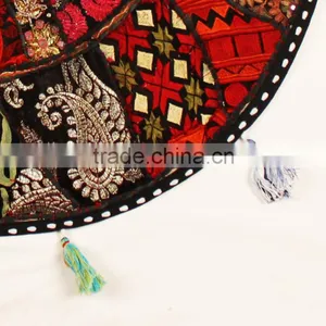 Black Yoga Seating Cushions Indian Throw Pillows Cushion Bohemian Round Pillow Covers Indian Patchwork Throw Pillows Indian thumbnail-3