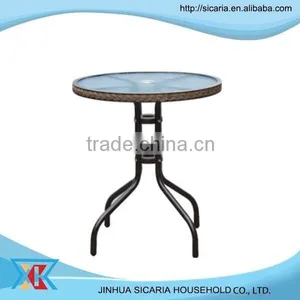 Cafe Rattan Wicker Table thumbnail-1
