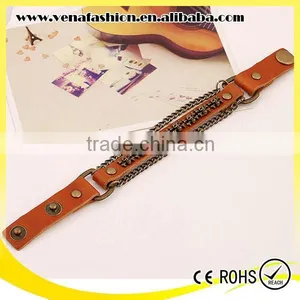 Chain Design Making Leather Charm Bracelet, Thin Leather Bracelets thumbnail-3