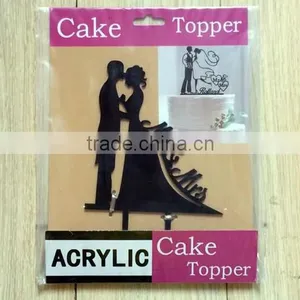 Just Arrival Wedding Acrylic Cake Topper Silhouette Bride and Groom Decoration thumbnail-2