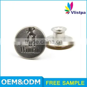 Garment Accessories Custom Cheap Round Shape Jean Jacket Metal Button thumbnail-6