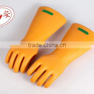 Yellow Color Anti Electrical 35kv High Voltage Insulating Long Rubber Gloves thumbnail-4