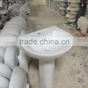 Sanitary Ware Ceramic Basin With Pedestal Single Hole Wash Basin Cheap Bathroom Basin P001 thumbnail-3