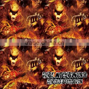 2016 Width 100cm GWR081 Flaming Skull Pattern Hydrographics Film Pva Water Transfer Printing Film thumbnail-4