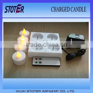 Rechargeable Tea Light Candle With Cup ,inductive Charging Led Candle thumbnail-3