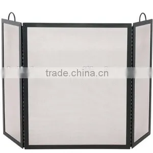 Large 3 Fold Black Wrought Iron Screen thumbnail-1