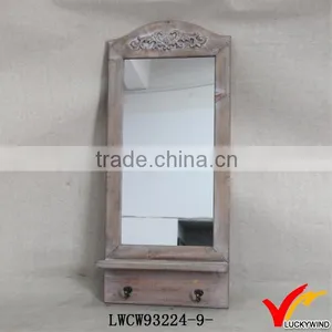 Vintage Handmade Antique French Style Wall Mirror With Shelf thumbnail-1