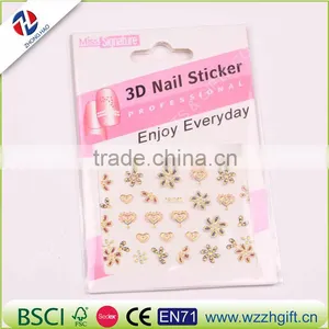 Nail Art Water Sticker Transfer Decal Gold Metallic Bow 3D Design Manicure Tips DIY Nail Foils Decorating Tools thumbnail-1