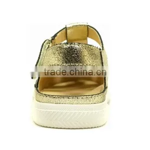 2016 Summer Beautiful Girls Closed Sandals With Gold Genuine Leather thumbnail-5
